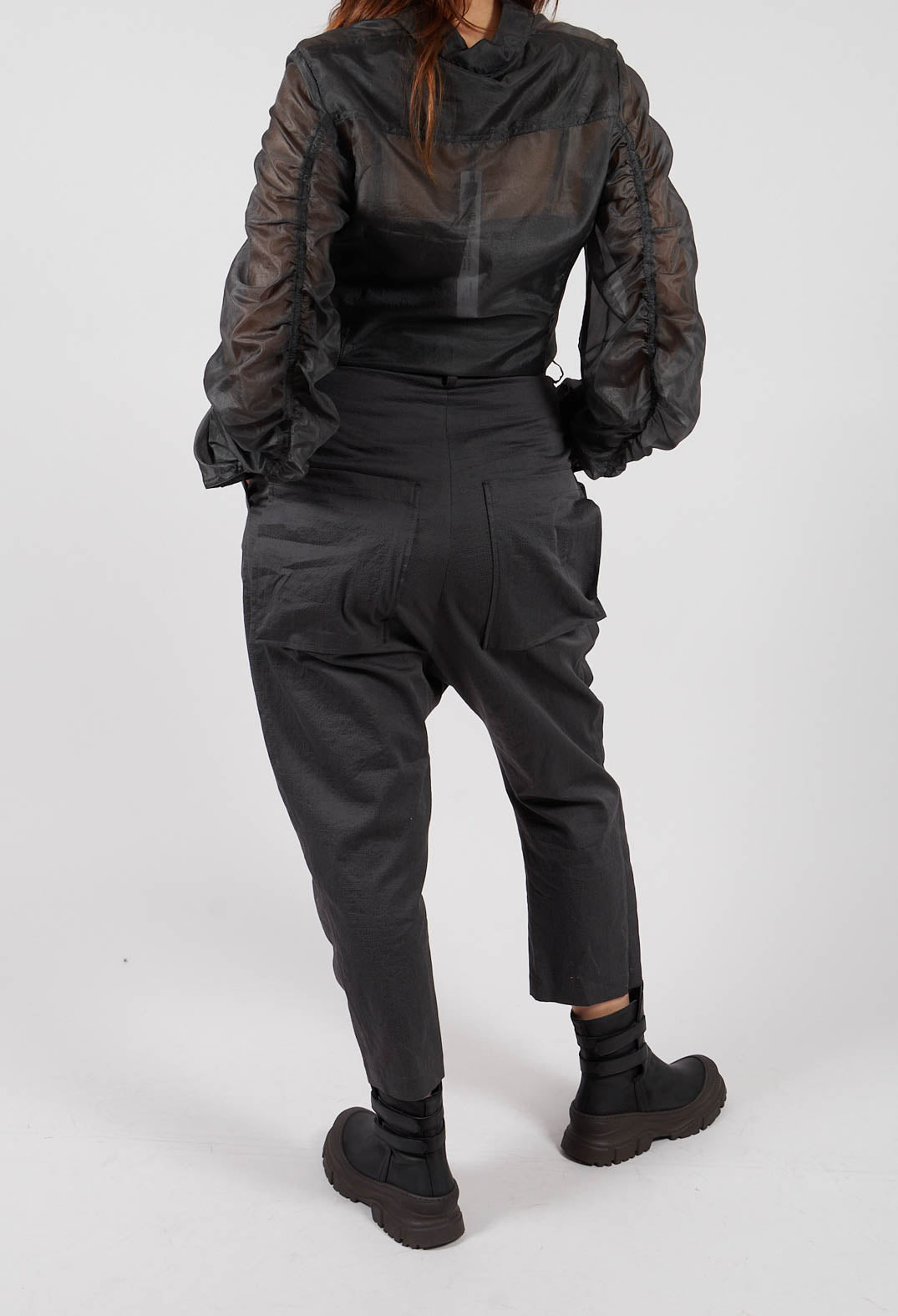 Relaxed Drop Crotch Trousers in Swamp - 1160101