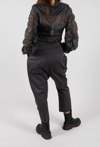 Relaxed Drop Crotch Trousers in Swamp - 1160101