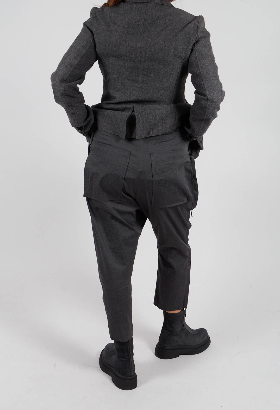 Relaxed Drop Crotch Trousers in Swamp - 1160101