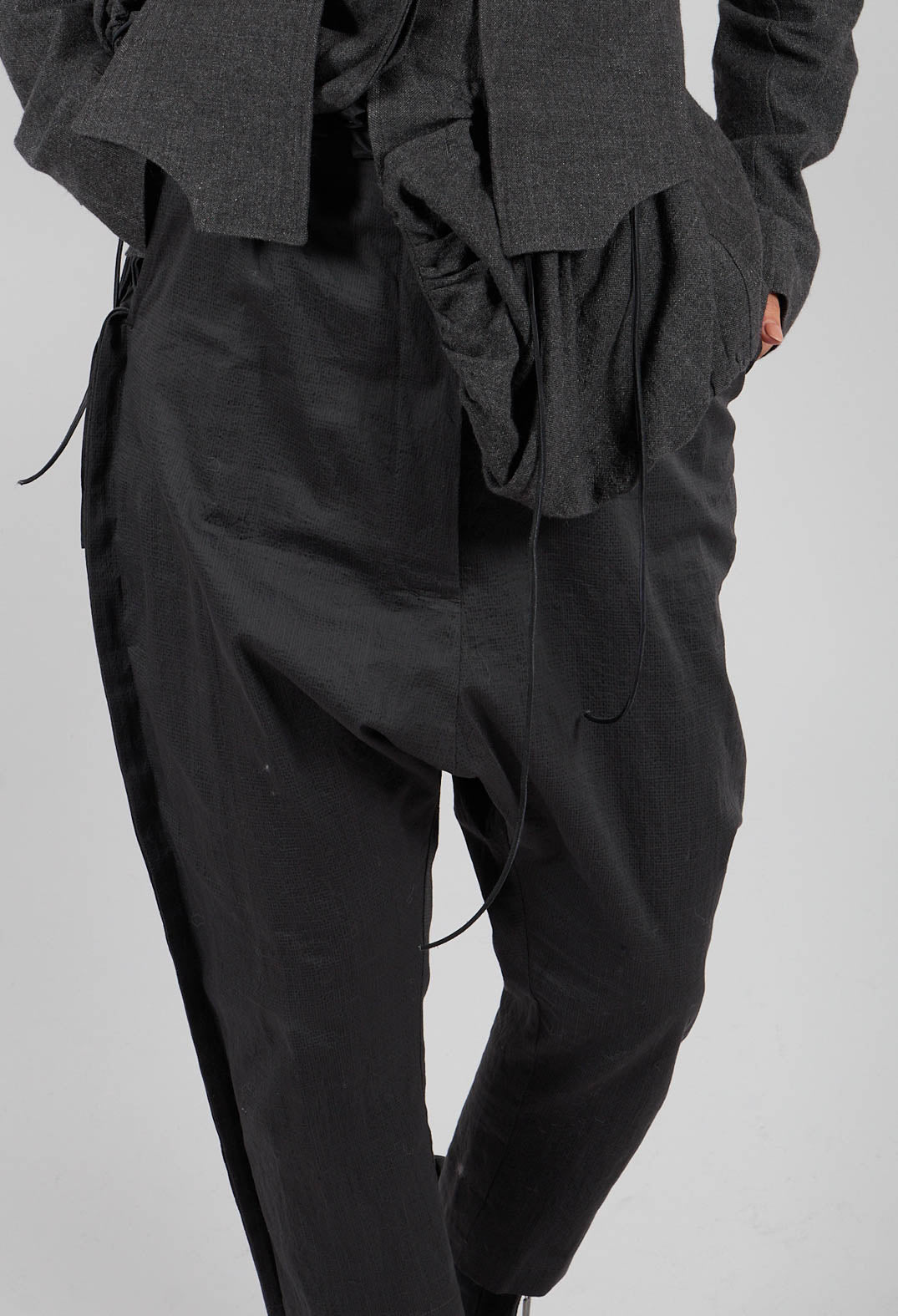 Relaxed Drop Crotch Trousers in Swamp - 1160101
