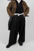Wide Leg Drop Crotch Trousers in Black - 1160103