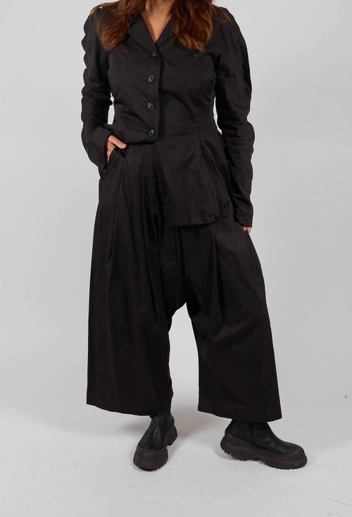Wide Leg Drop Crotch Trousers in Turf - 1160103