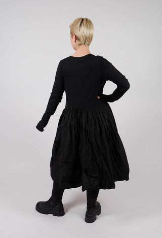 Jersey Dress with Fabric Hem in Black - 1180906