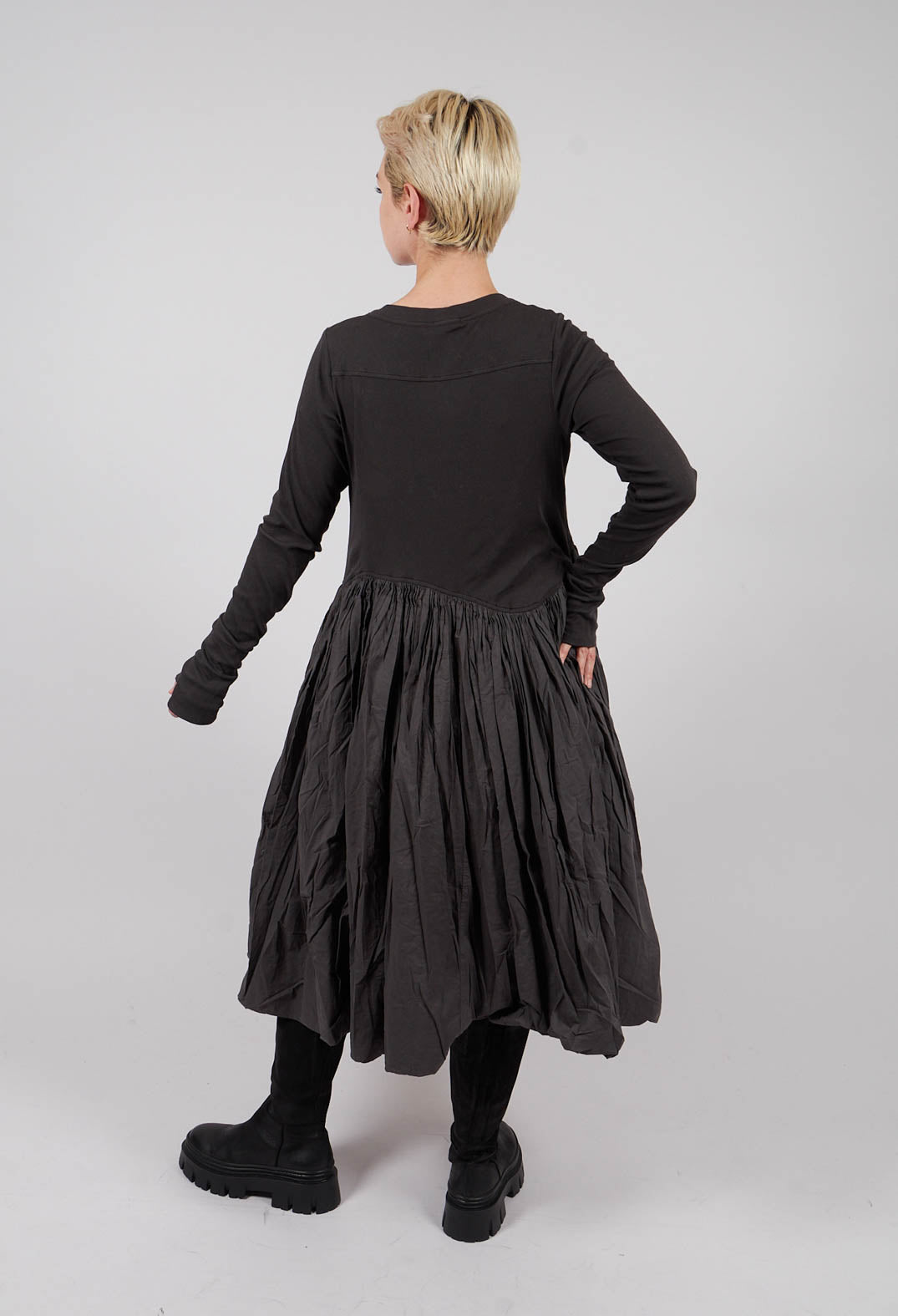 Jersey Dress with Fabric Hem in Swamp - 1180906
