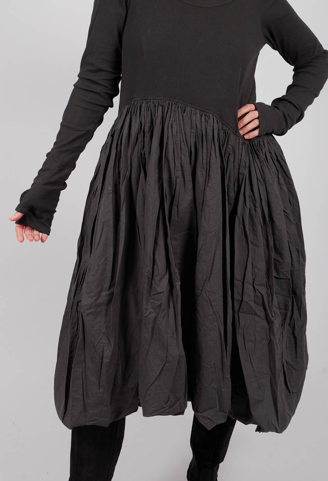 Jersey Dress with Fabric Hem in Swamp - 1180906