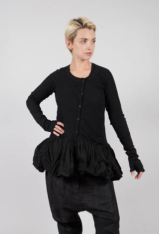 Jersey Jacket with Peplum Hem in Black - 1181111