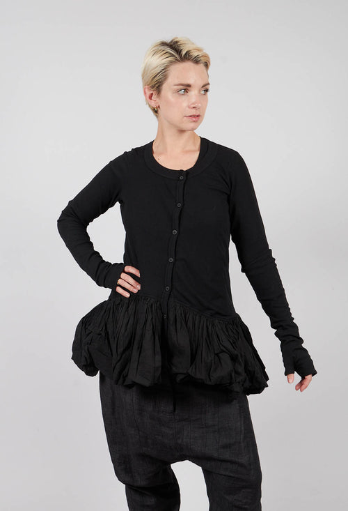 Jersey Jacket with Peplum Hem in Black - 1181111