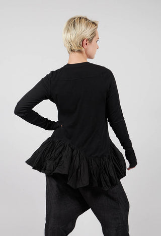 Jersey Jacket with Peplum Hem in Black - 1181111