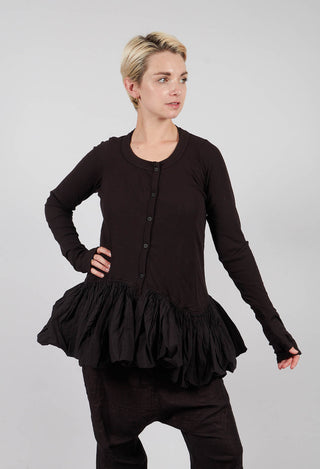 Jersey Jacket with Peplum Hem in Turf - 1181111