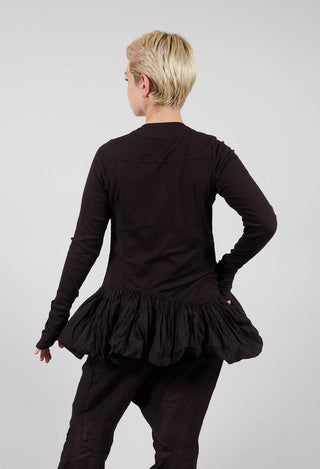 Jersey Jacket with Peplum Hem in Turf - 1181111