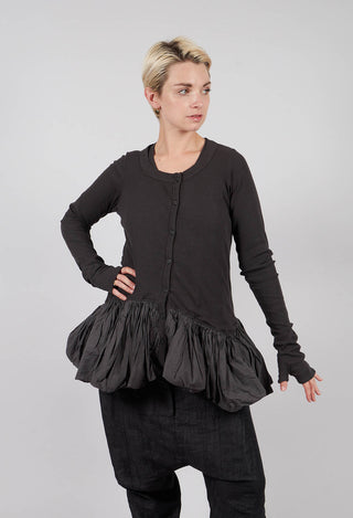 Jersey Jacket with Peplum Hem in Swamp - 1181111