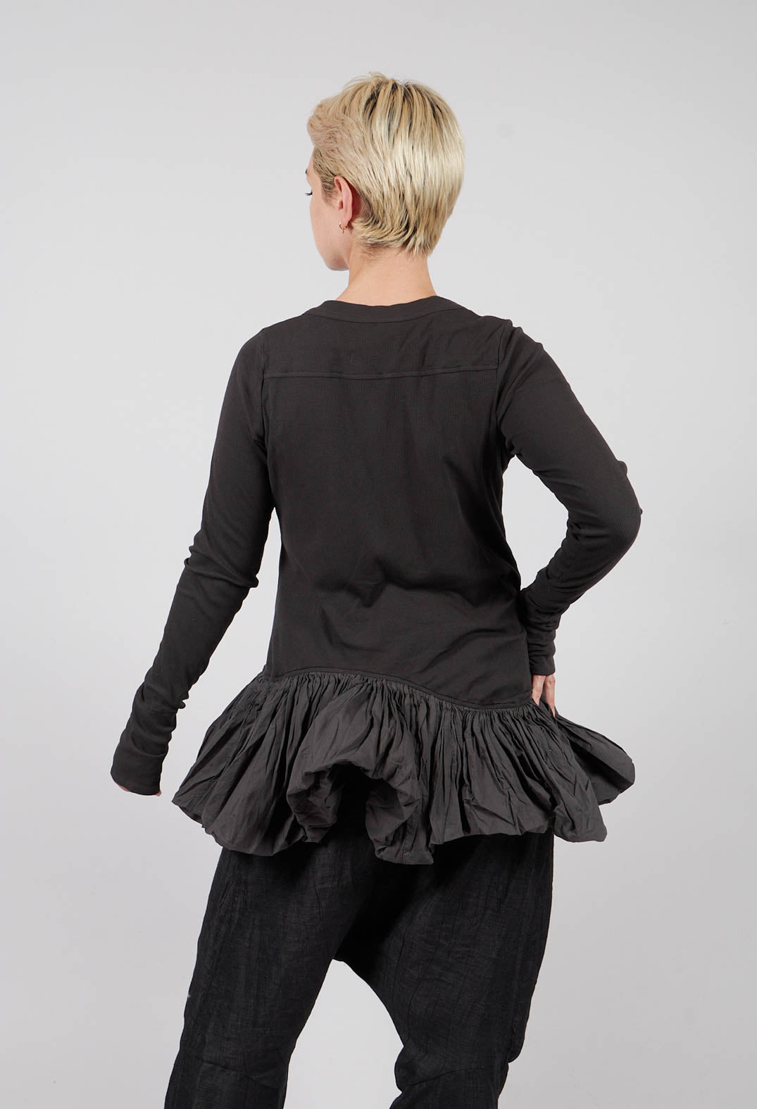 Jersey Jacket with Peplum Hem in Swamp - 1181111