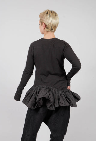Jersey Jacket with Peplum Hem in Swamp - 1181111
