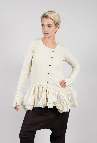 Jersey Jacket with Peplum Hem in Bone - 1181111