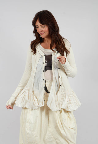 Jersey Jacket with Peplum Hem in Bone - 1181111