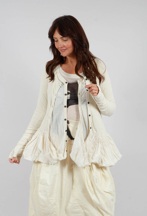 Jersey Jacket with Peplum Hem in Bone - 1181111