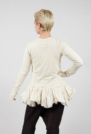 Jersey Jacket with Peplum Hem in Bone - 1181111