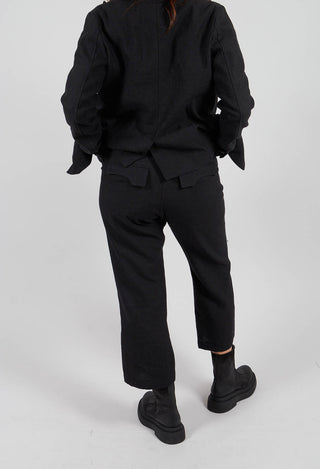 Straight Leg Trousers with Belt in Black - 1190104