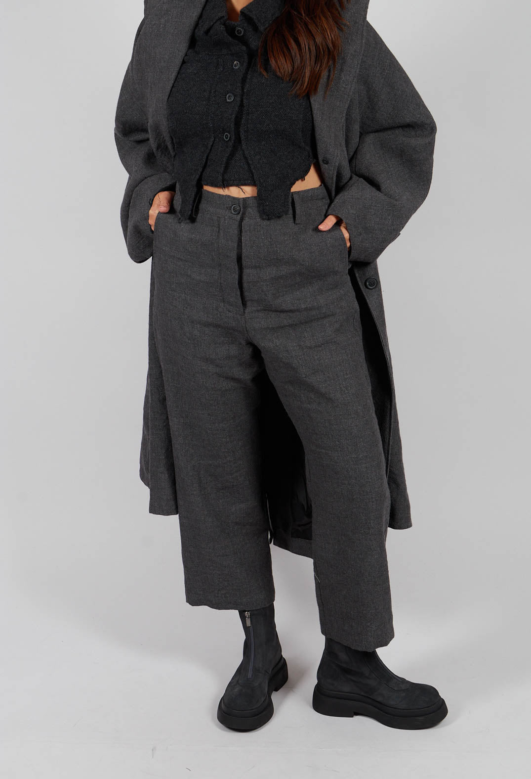 Straight Leg Trousers in Swamp Mel - 1190104