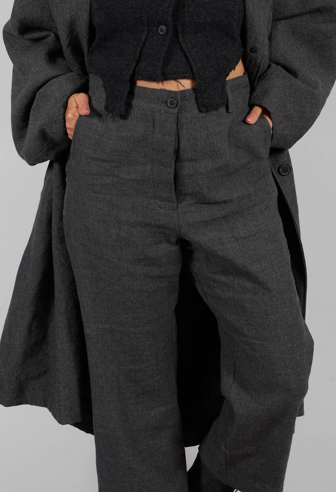 Straight Leg Trousers in Swamp Mel - 1190104
