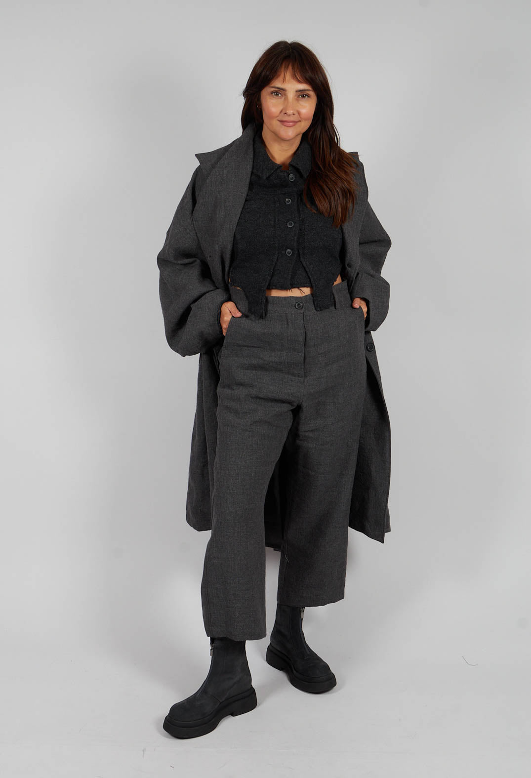 Straight Leg Trousers in Swamp Mel - 1190104