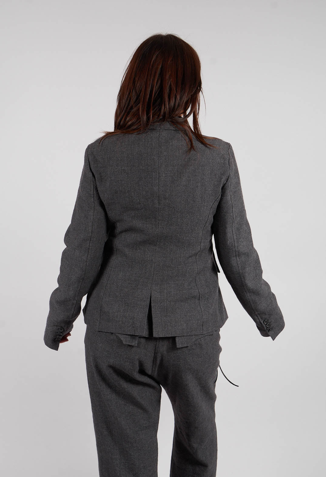 Tailored Jacket with Drawstring Pockets in Swamp Mel - 1191105