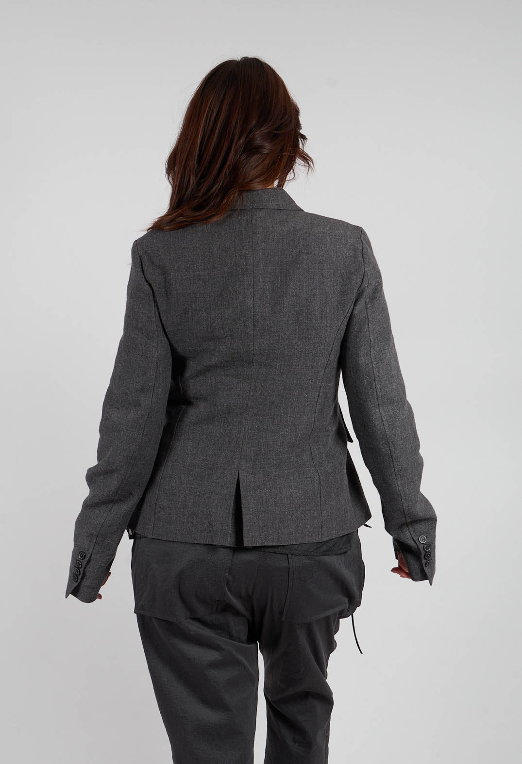 Tailored Jacket with Drawstring Pockets in Swamp Mel - 1191105