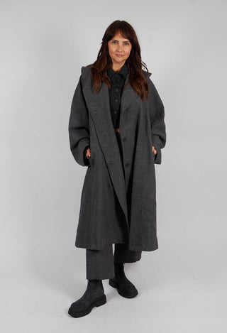 Oversized Longline Coat in Swamp Mel - 1191207