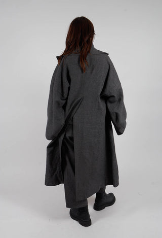 Oversized Longline Coat in Swamp Mel - 1191207