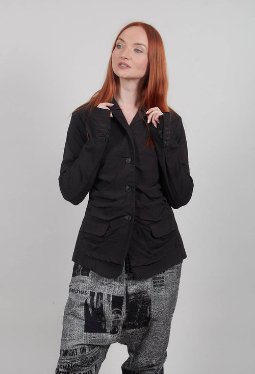 Button Through Blazer in Black - 1191110