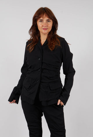 Ruched Blazer in Black - 1211102