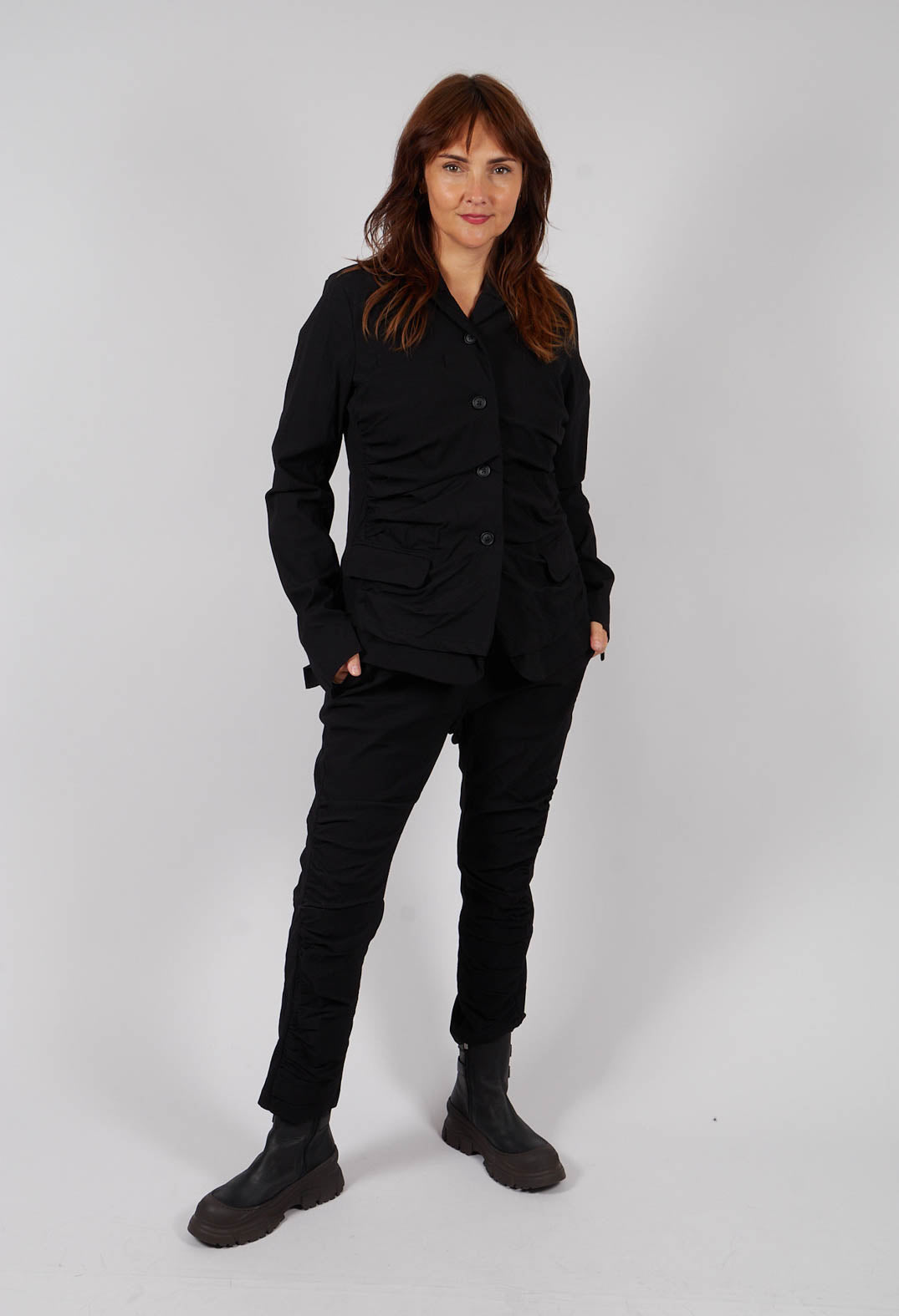 Ruched Blazer in Black - 1211102