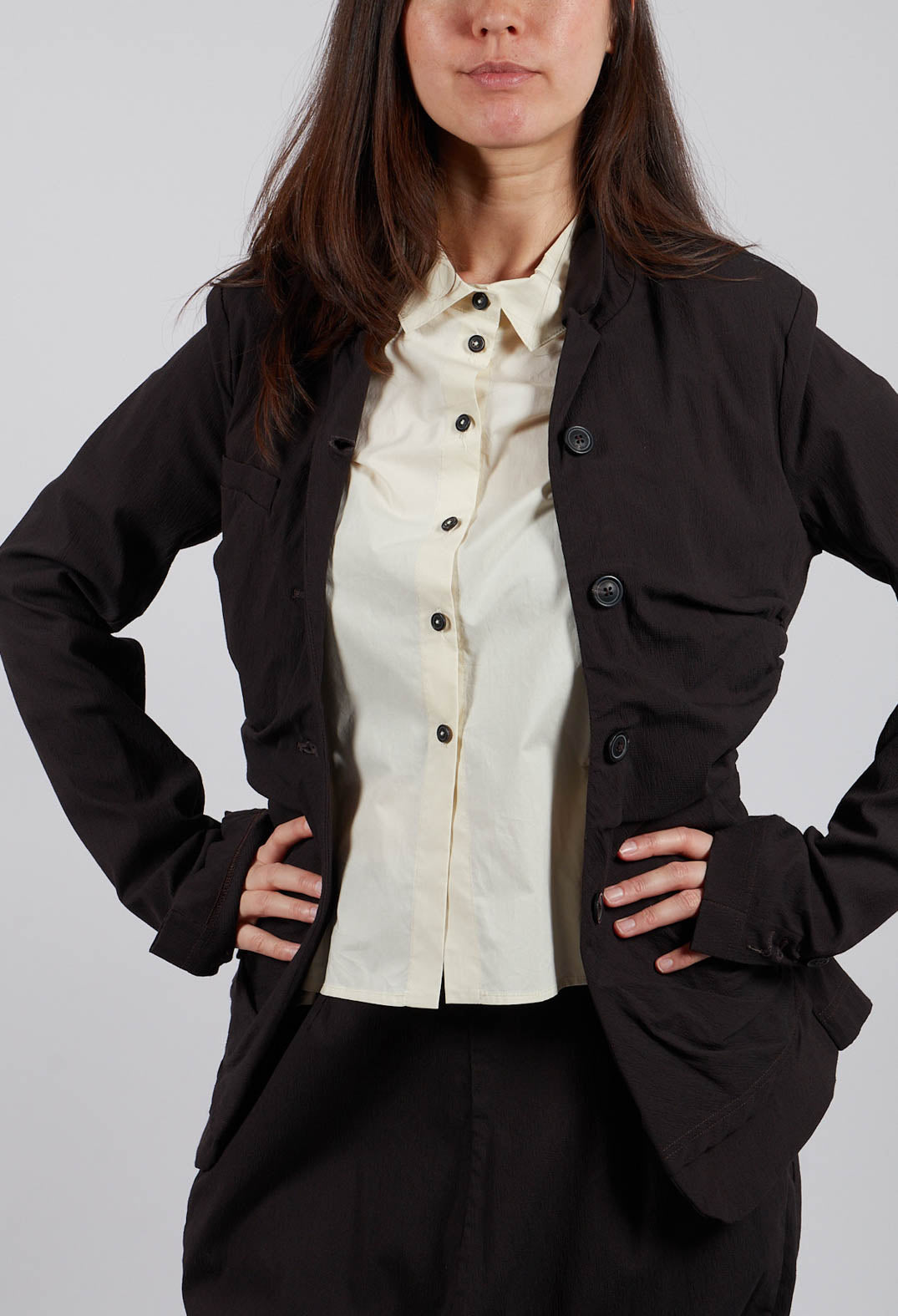Ruched Blazer in Turf - 1211102