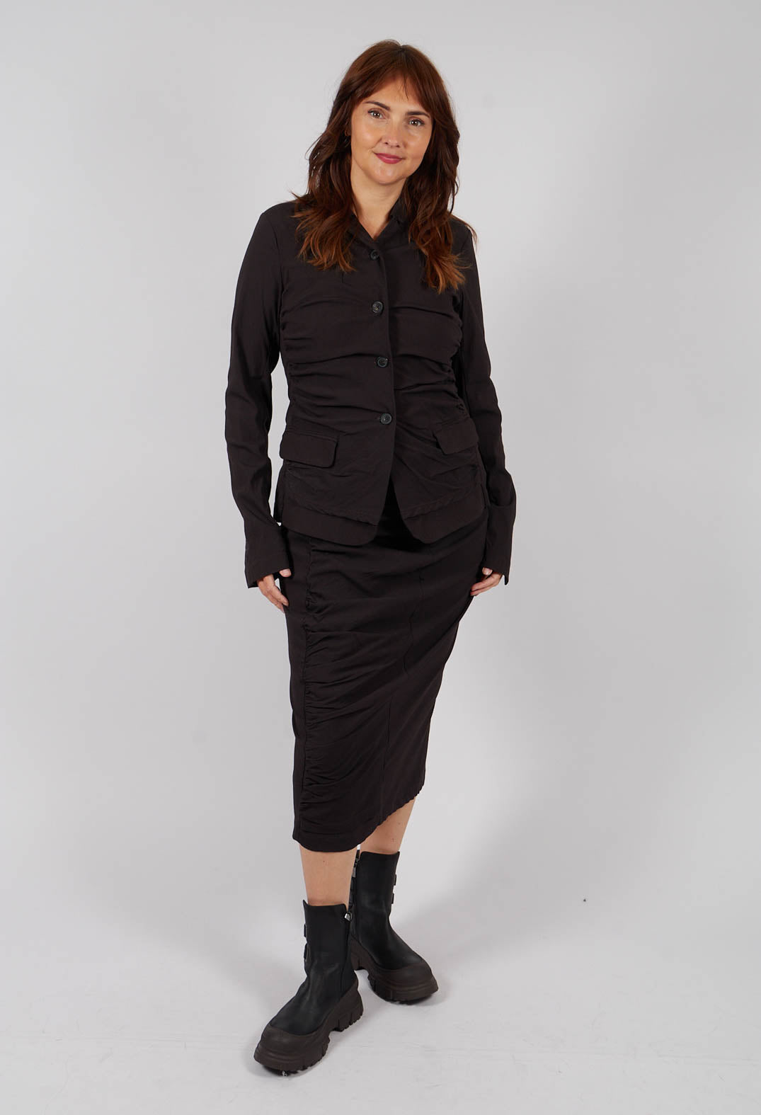 Ruched Blazer in Turf - 1211102