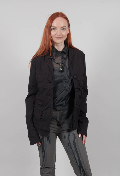 Ruched Blazer in Swamp - 1211102