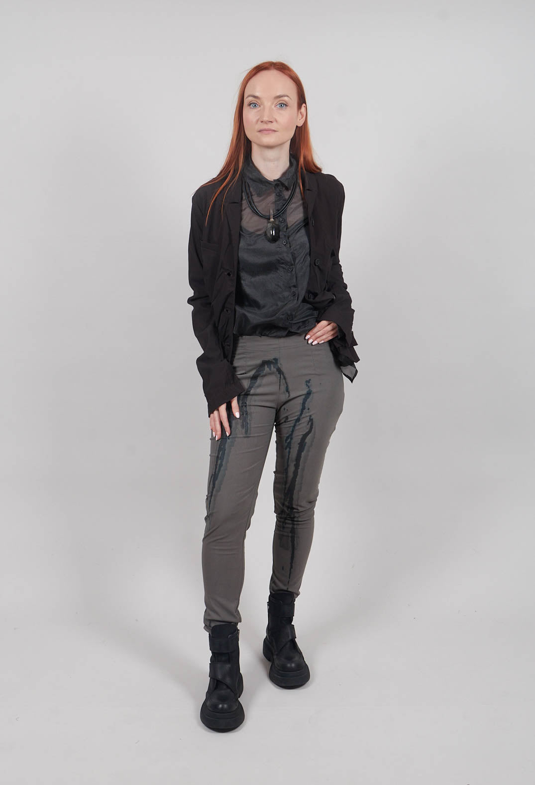 Sheer Silk Shirt in Swamp - 1780402