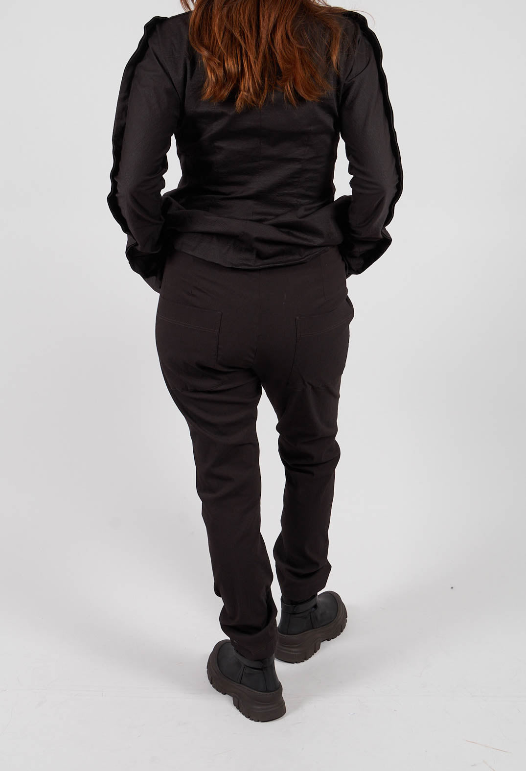Pull On Slim Fit Trousers in Turf - 1210103