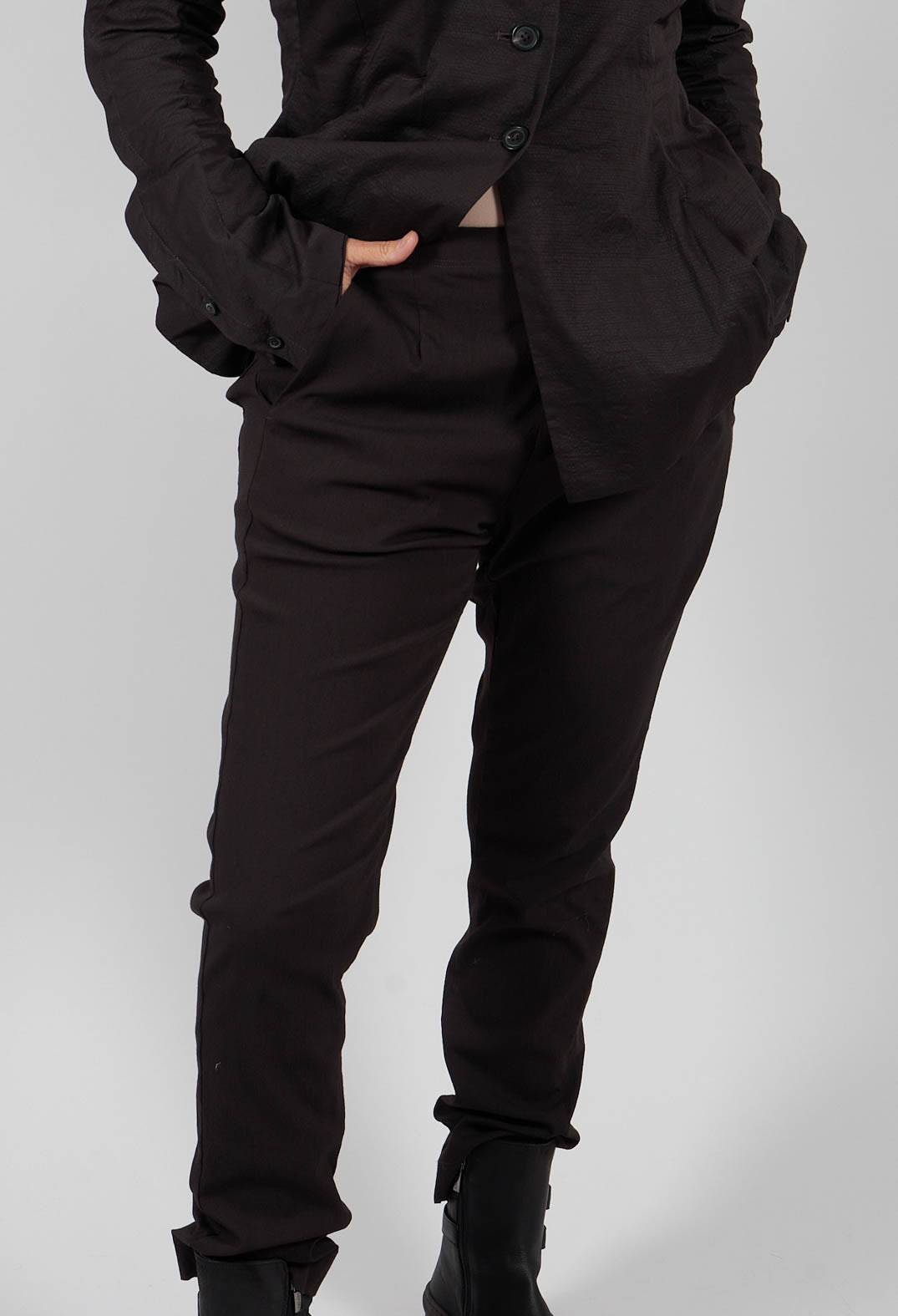 Pull On Slim Fit Trousers in Turf - 1210103