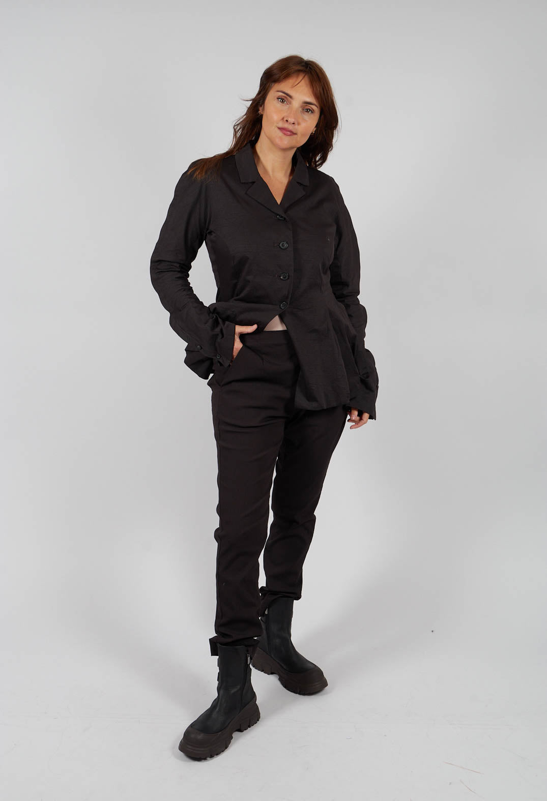 Pull On Slim Fit Trousers in Turf - 1210103
