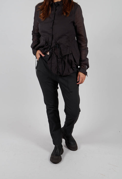 Pull On Slim Fit Trousers in Swamp - 1210103