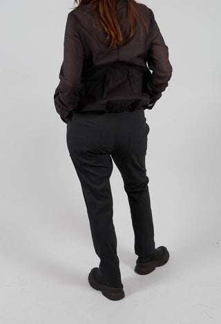 Pull On Slim Fit Trousers in Swamp - 1210103