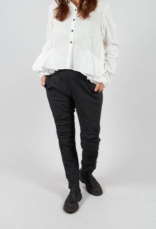 Pull On Trousers with Ruched Leg in Swamp - 1210104