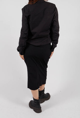 Pull On Ruched Pencil Skirt in Black - 1210305