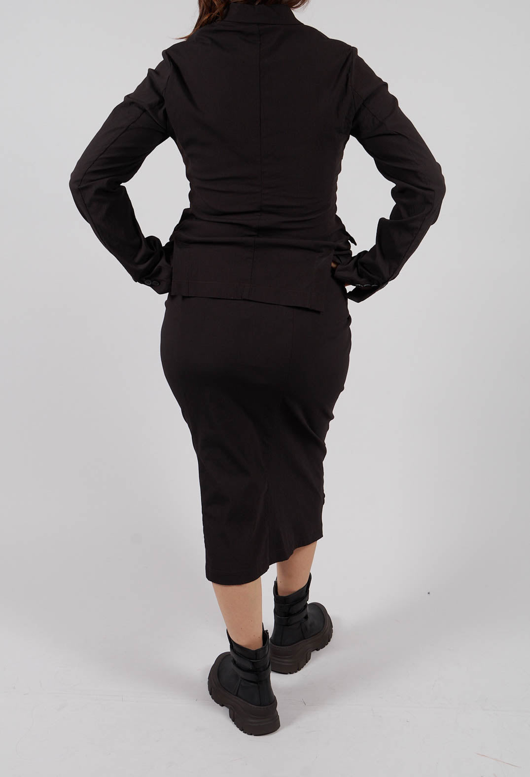 Pull On Ruched Pencil Skirt in Turf - 1210305