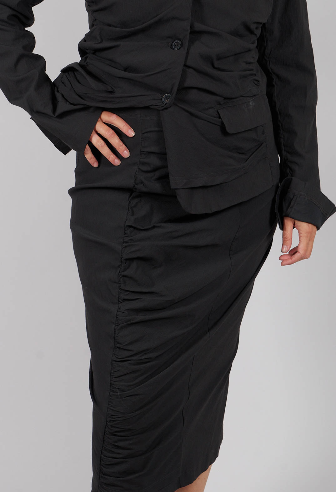 Pull On Ruched Pencil Skirt in Swamp - 1210305