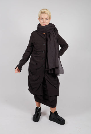 Ruched Coat in Turf - 1211207