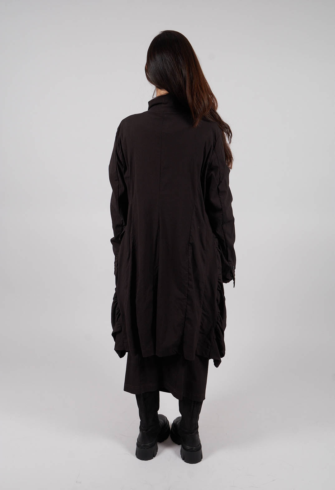 Ruched Coat in Turf - 1211207