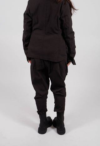 Drop Crotch Trousers with Ruched Leg in Turf - 1210109