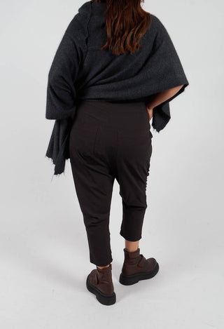 Drop Crotch Trousers with Ruched Leg in Turf - 1210109