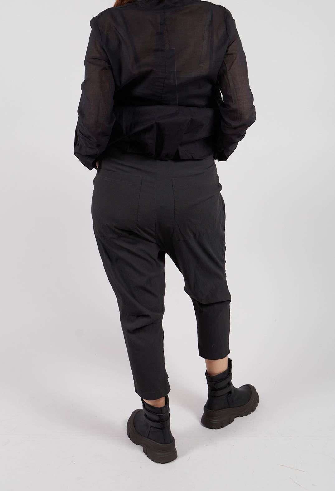 Drop Crotch Trousers with Ruched Leg in Swamp - 1210109